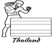 Printable thailand flag muay thai coloring pages