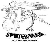 Printable Spider Man Into the Spider Verse Villains coloring pages