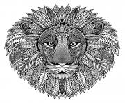 Printable mandala animal adult lion coloring pages