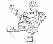 Printable Spongebob Halloween Zombie coloring pages