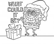 Printable Spongebob Santa Christmas coloring pages