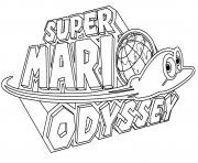 Printable Super Mario Odyssey Logo Nintendo coloring pages