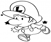 Printable baby luigi cute coloring pages