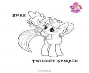 Printable Spike Twilight Sparkle Empire Crystal coloring pages