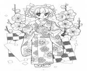 Printable glitter force asian dress cute coloring pages