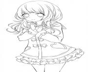 Printable cute anime girl lineart by chifuyu san coloring pages