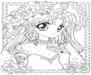 Printable glitter force cute girl coloring pages
