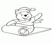 Printable winnie the pooh cartoon christmas coloring pages