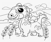 Printable dinosaur cute cartoon coloring pages