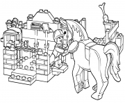 Printable lego horse grooming coloring pages