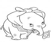 Printable dumbo with ears knotted coloring pages