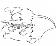 Printable lovely dumbo coloring pages
