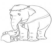 Printable dumbo and mom coloring pages
