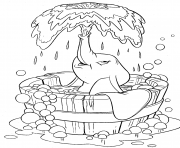Printable dumbo makes a fountain coloring pages