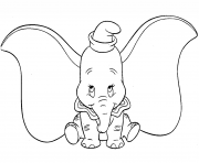 Printable cute dumbo cartoon coloring pages