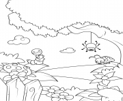Printable lovely insects rejoice in spring warmth coloring pages