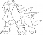 Printable Entei generation 2 coloring pages