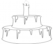 Printable cake with candle coloring pages