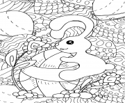 Printable rabbit easter for adult and children Antistress coloring pages