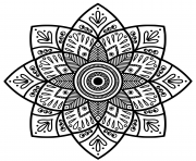 Printable mandala Indian medallion adult coloring pages
