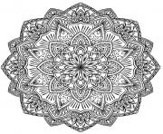 Printable mandala adult complex flowers coloring pages