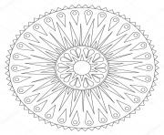 Printable mandala geometric rays ornament coloring pages
