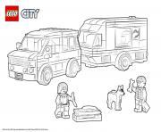 Printable Lego City Van and Caravan coloring pages