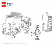 Printable Lego City Service Truck coloring pages