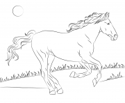 Printable beautiful mustang horse coloring pages