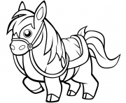 Printable funny horse for kids coloring pages