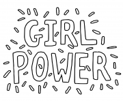 Printable girl power hand lettering coloring pages