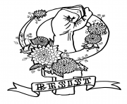 Printable resist girl power by kat kissick coloring pages