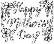 Printable Happy Mothers Day May Flowers coloring pages