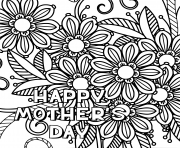 Printable happy mothers day adult mlack and white coloring pages