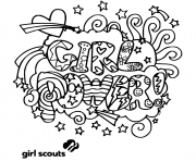Printable girl power girls scouts coloring pages