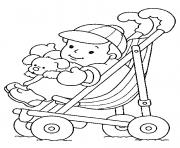 Printable Baby in Stroller coloring pages