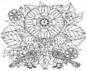 Printable flowers and of butterflies for adult art therapy coloring pages