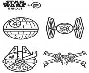 Printable star wars vaisseaux emoji coloring pages