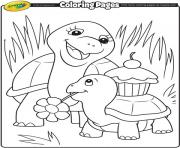 Printable Crayola animal turtle mommy coloring pages