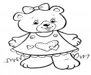 Printable Crayola lovely teddy bear girls coloring pages