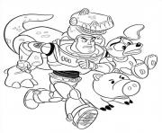 Printable the toys are running together coloring pages