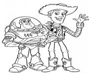 Printable Buzz Lightyear And Woody Sheriff Hello coloring pages