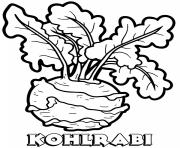 Printable vegetable kohlrabi coloring pages