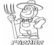 Printable professions farmer coloring pages