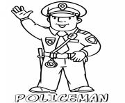 Printable policeman for children coloring pages