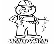 Printable professions handyman coloring pages