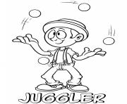 Printable professions juggler coloring pages