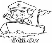 Printable professions sailor coloring pages
