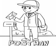 Printable postman for children coloring pages