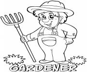 Printable professions gardener coloring pages